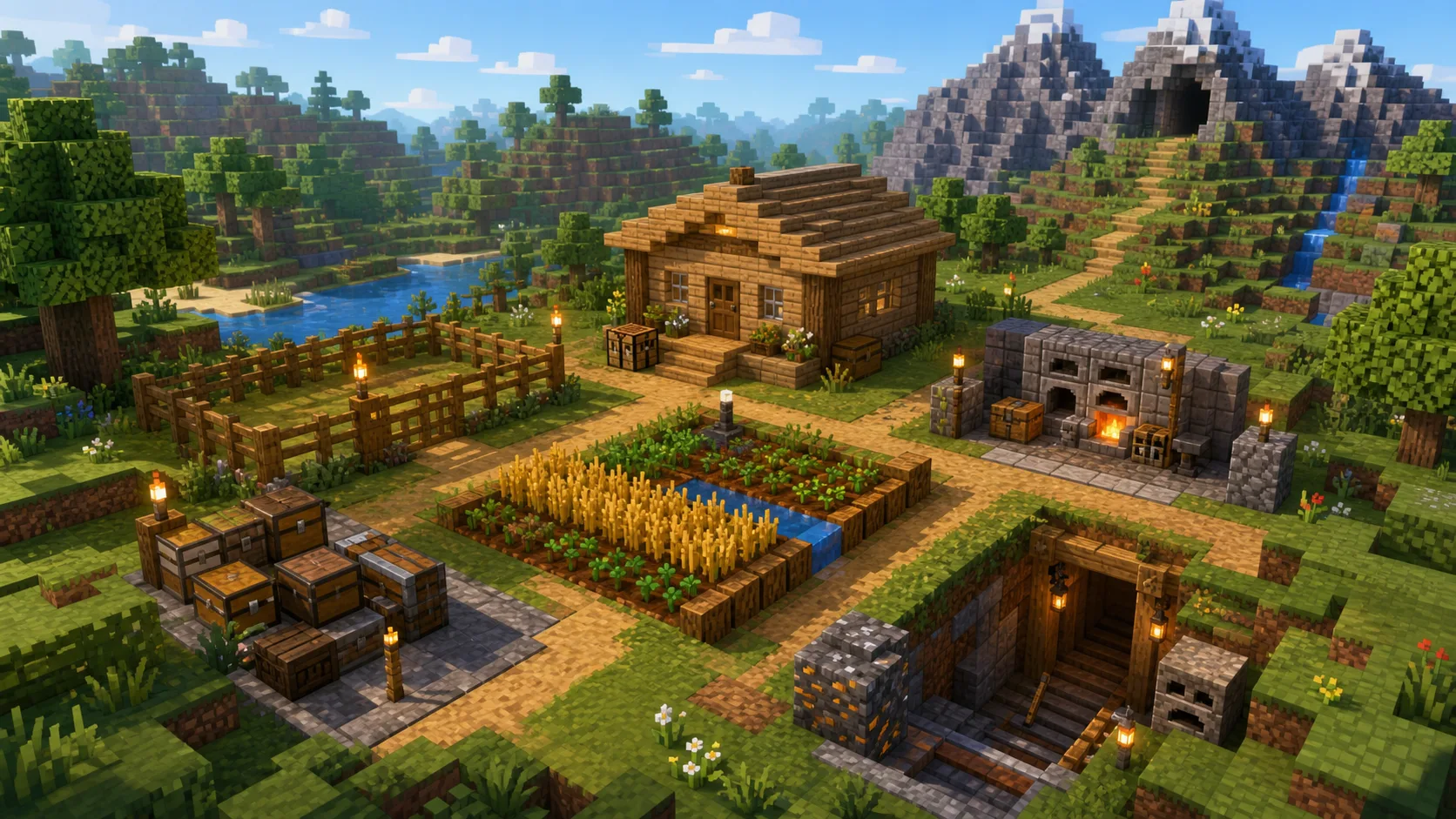 Minecraft Survival Progression Route Section